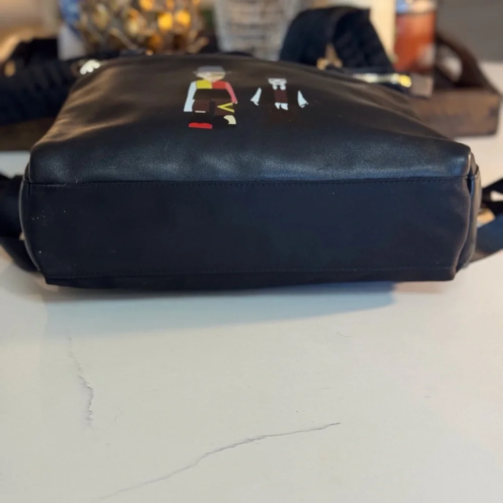 🖤 JIVIVIL  CHARLIE CHAPLIN BLACK LEATHER AND NYLON BACK PACK! - Picture 13 of 14